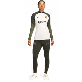 Nike FC Barcelona Strike Trainingspak 1/4-Zip 2023-2024 Dames Beige Donkergroen Zwart