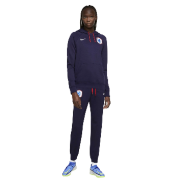 Nike Nederland Fleece Hooded Trainingspak 2023-2025 Dames Donkerblauw Rood Wit
