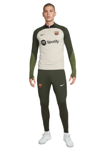 Nike FC Barcelona Strike Trainingspak 1/4-Zip 2023-2024 Beige Donkergroen Zwart