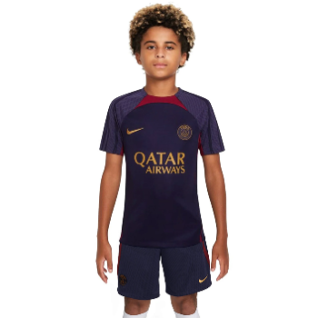Nike Paris Saint-Germain Strike Trainingsset 2023-2024 Kids Donkerblauw Rood Goud
