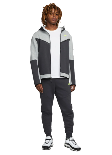 Nike Tech Fleece Trainingspak Grijs Donkergrijs Geel