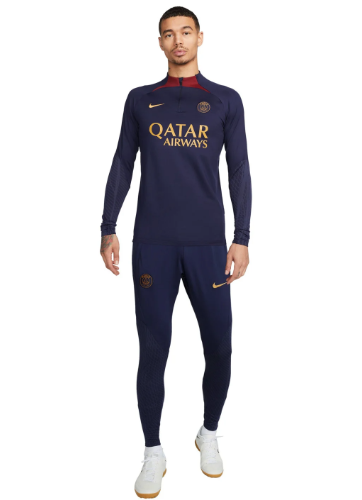 Nike Paris Saint-Germain Strike Trainingspak 1/4-Zip 2023-2024 Donkerblauw Goud Rood